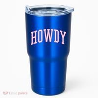 Preppy Cowgirl Varsity Pink Howdy Tumbler thumb 0