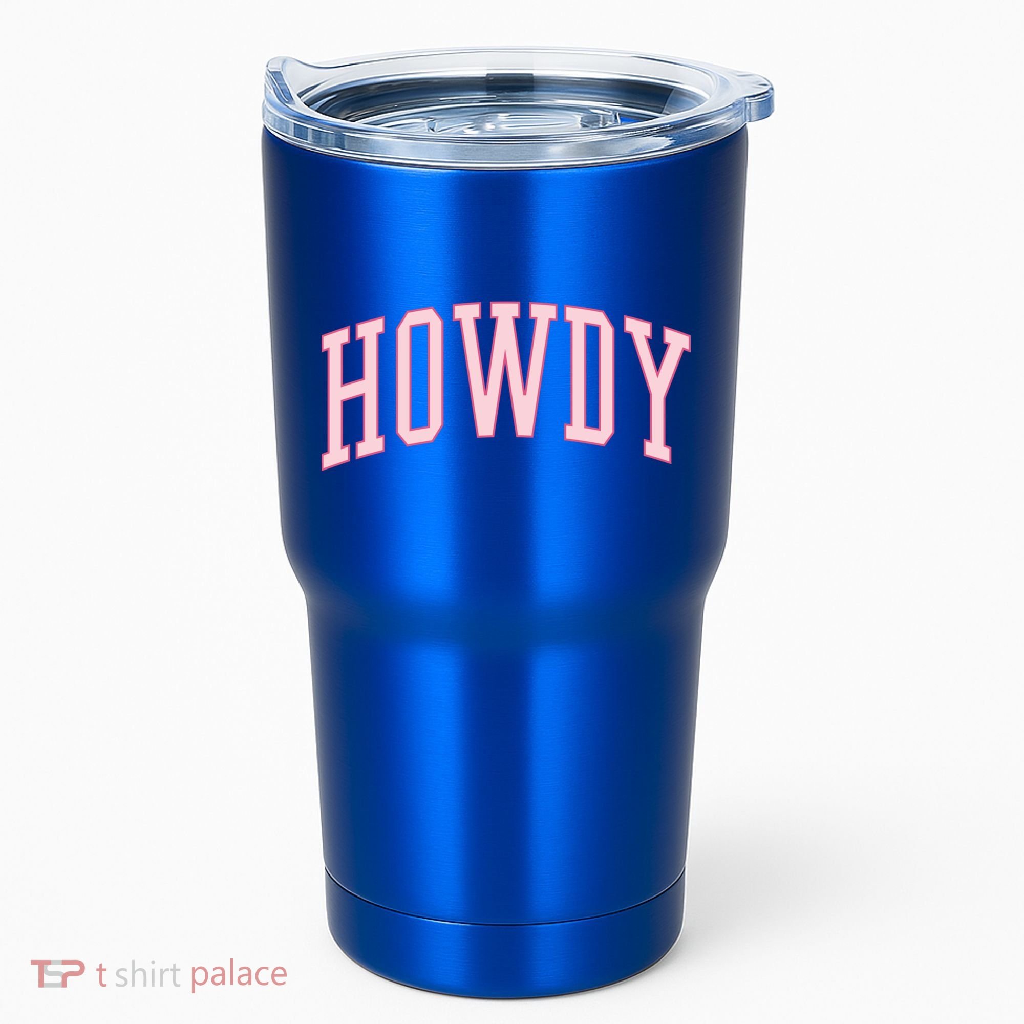 Preppy Cowgirl Varsity Pink Howdy Tumbler