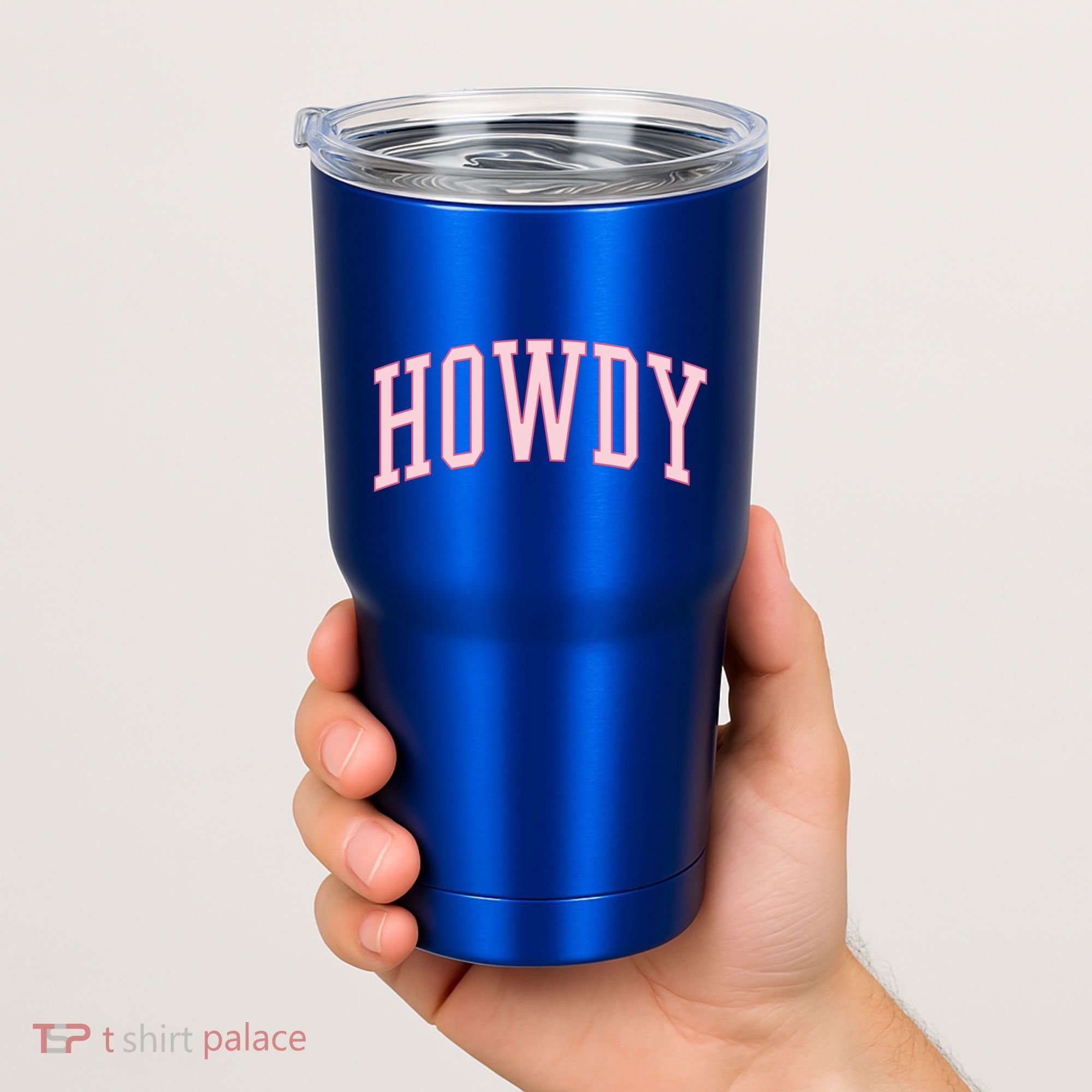 Preppy Cowgirl Varsity Pink Howdy Tumbler