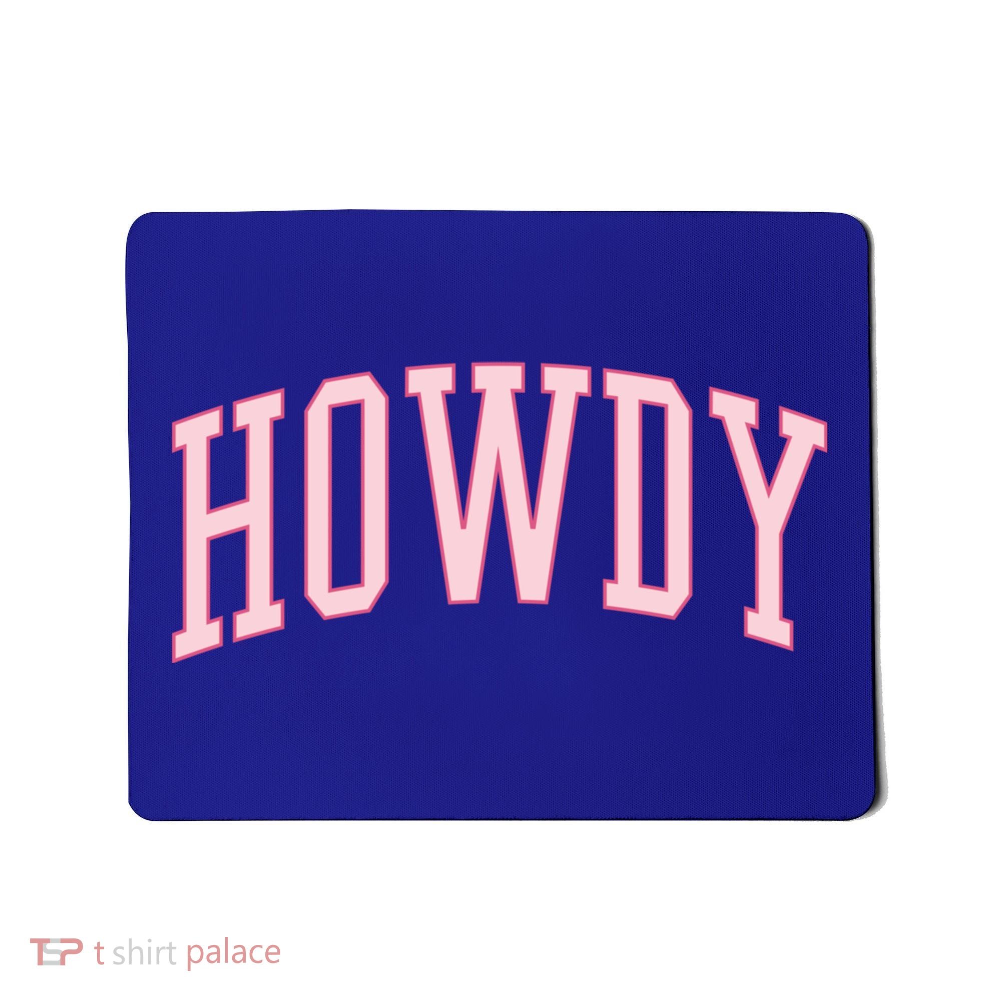 Preppy Cowgirl Varsity Pink Howdy Mousepad