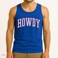 Preppy Cowgirl Varsity Pink Howdy Tank Top thumb 3
