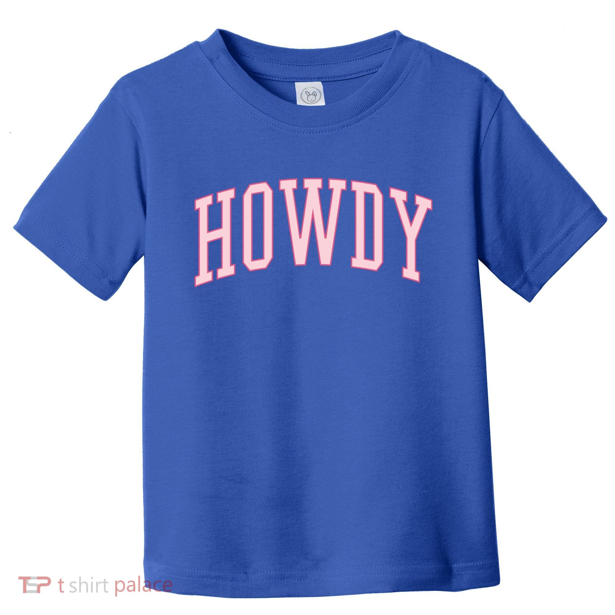 Preppy Cowgirl Varsity Pink Howdy Toddler T-Shirt