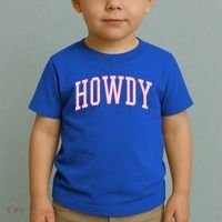 Preppy Cowgirl Varsity Pink Howdy Toddler T-Shirt thumb 2