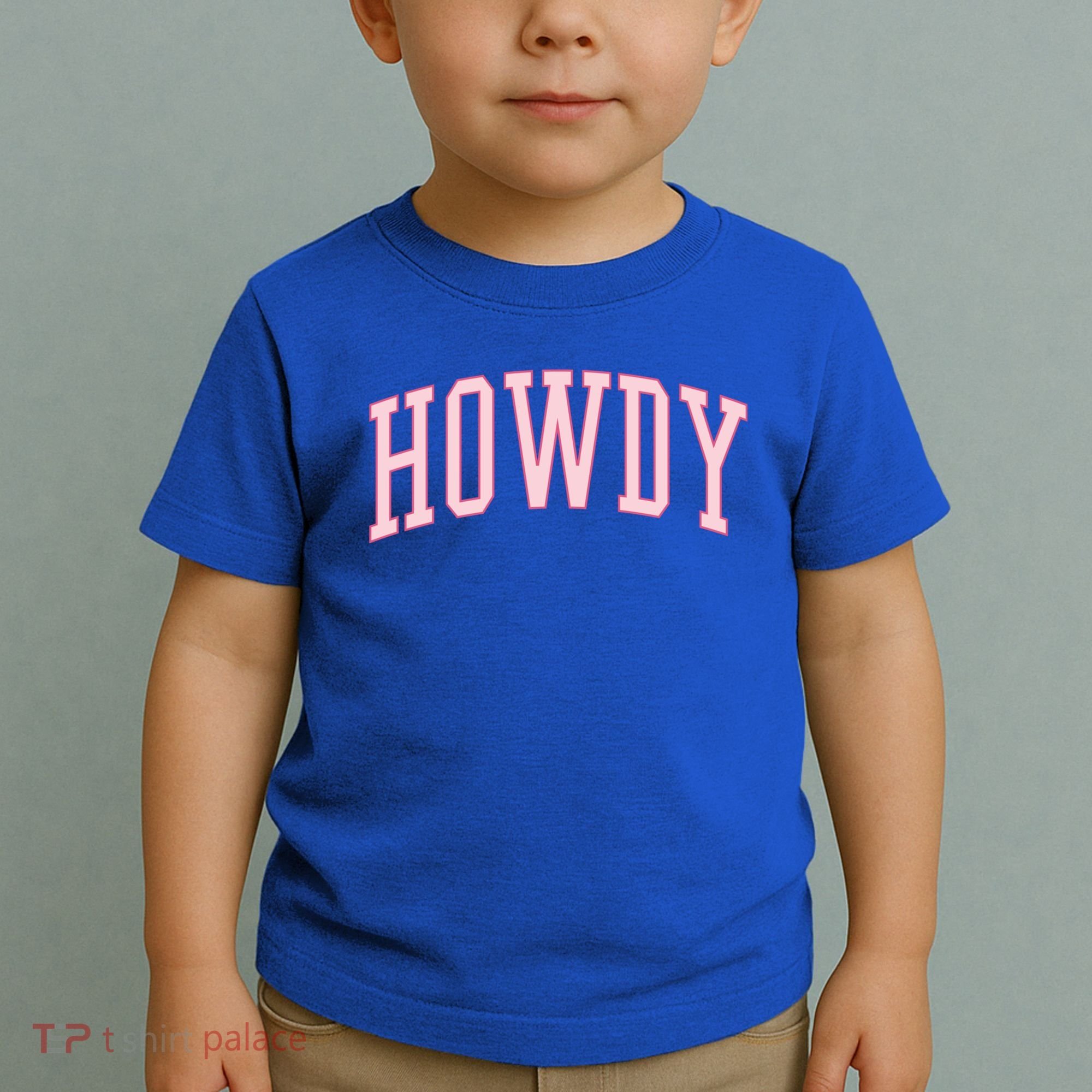 Preppy Cowgirl Varsity Pink Howdy Toddler T-Shirt