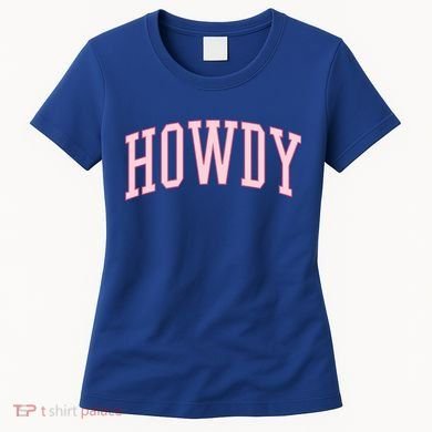 Preppy Cowgirl Varsity Pink Howdy Women's T-Shirt