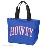 Preppy Cowgirl Varsity Pink Howdy Tote Bag thumb 3