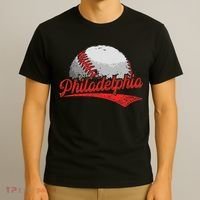 Philadelphia Cityscape vintage Baseball Lover T-Shirt thumb 3