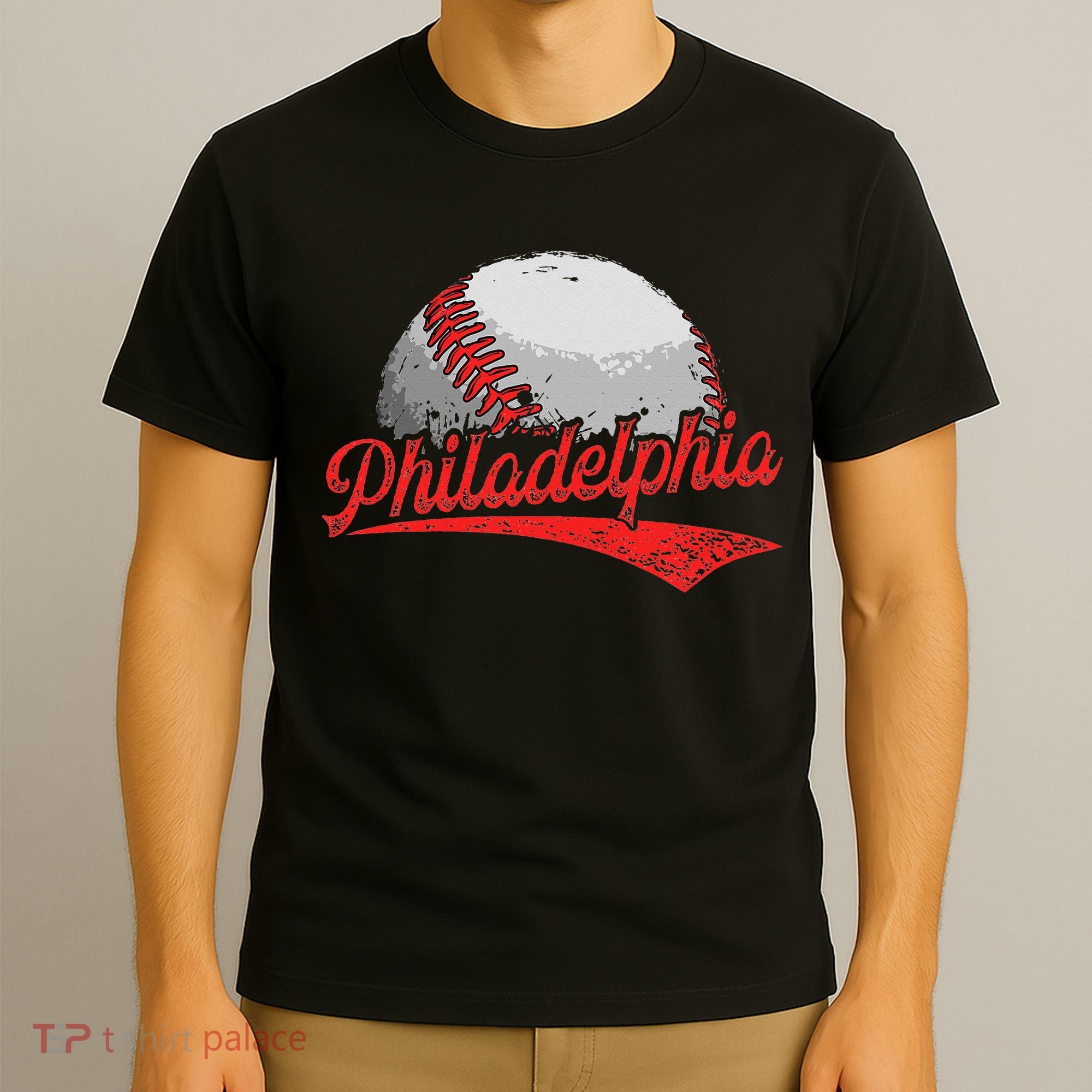 Philadelphia Cityscape vintage Baseball Lover T-Shirt
