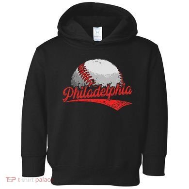 Philadelphia Cityscape vintage Baseball Lover Toddler Hoodie