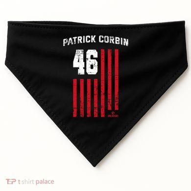 Patrick Corbin Vintage Flag Washington Dc Patriotic Baseball Funny Gift USA-Made Doggie Bandana