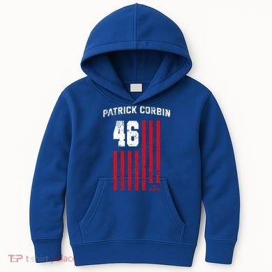 Patrick Corbin Vintage Flag Washington Dc Patriotic Baseball Funny Gift Kids Hoodie