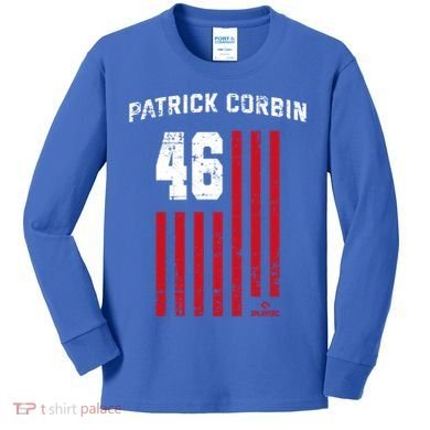 Patrick Corbin Vintage Flag Washington Dc Patriotic Baseball Funny Gift Kids Long Sleeve Shirt