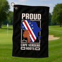 Proud Cape Verdean Roots Black History Month Cape Verde Golf Towel thumb 1