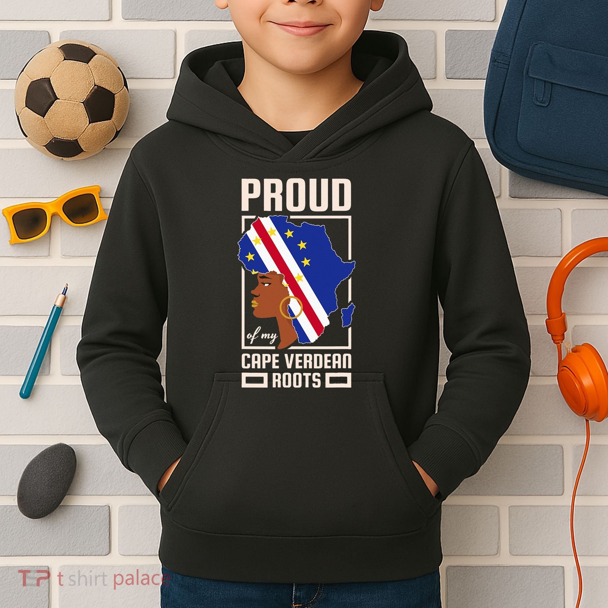 Proud Cape Verdean Roots Black History Month Cape Verde Kids Hoodie