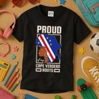 Proud Cape Verdean Roots Black History Month Cape Verde Kids T-Shirt thumb 3