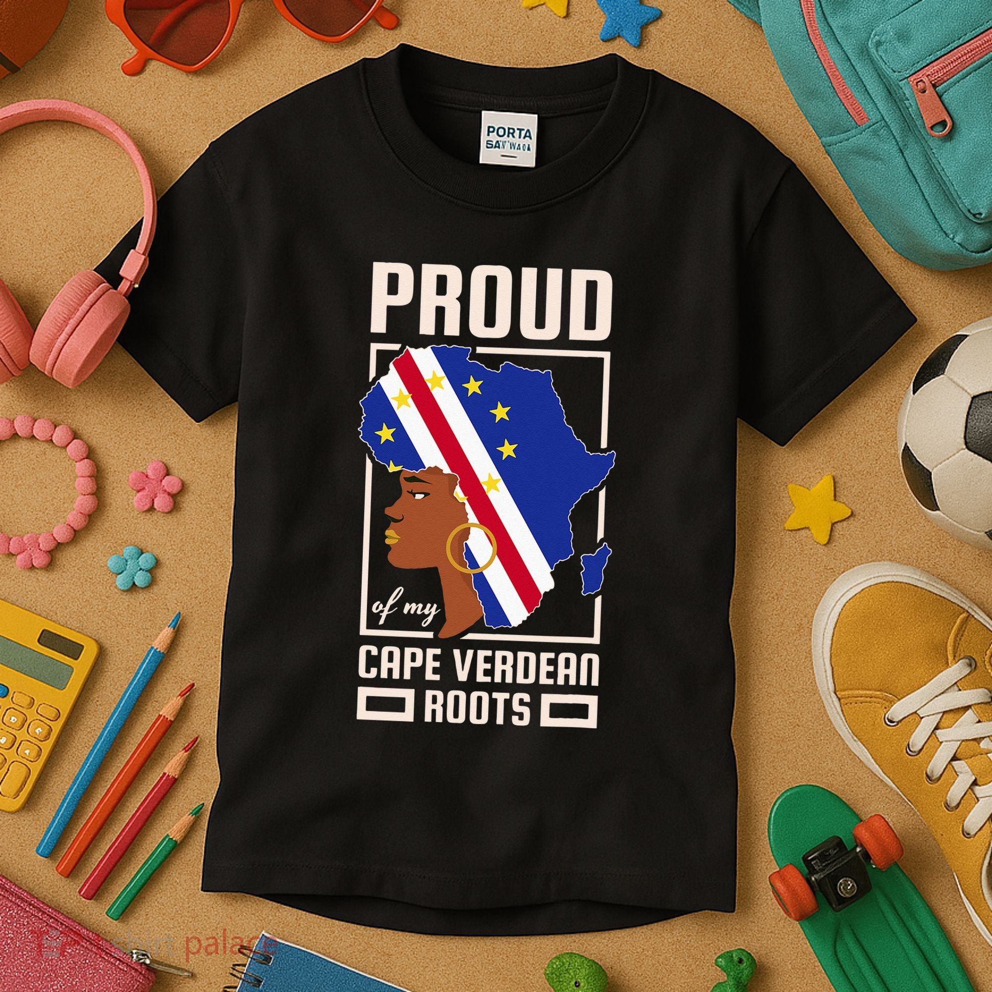 Proud Cape Verdean Roots Black History Month Cape Verde Kids T-Shirt