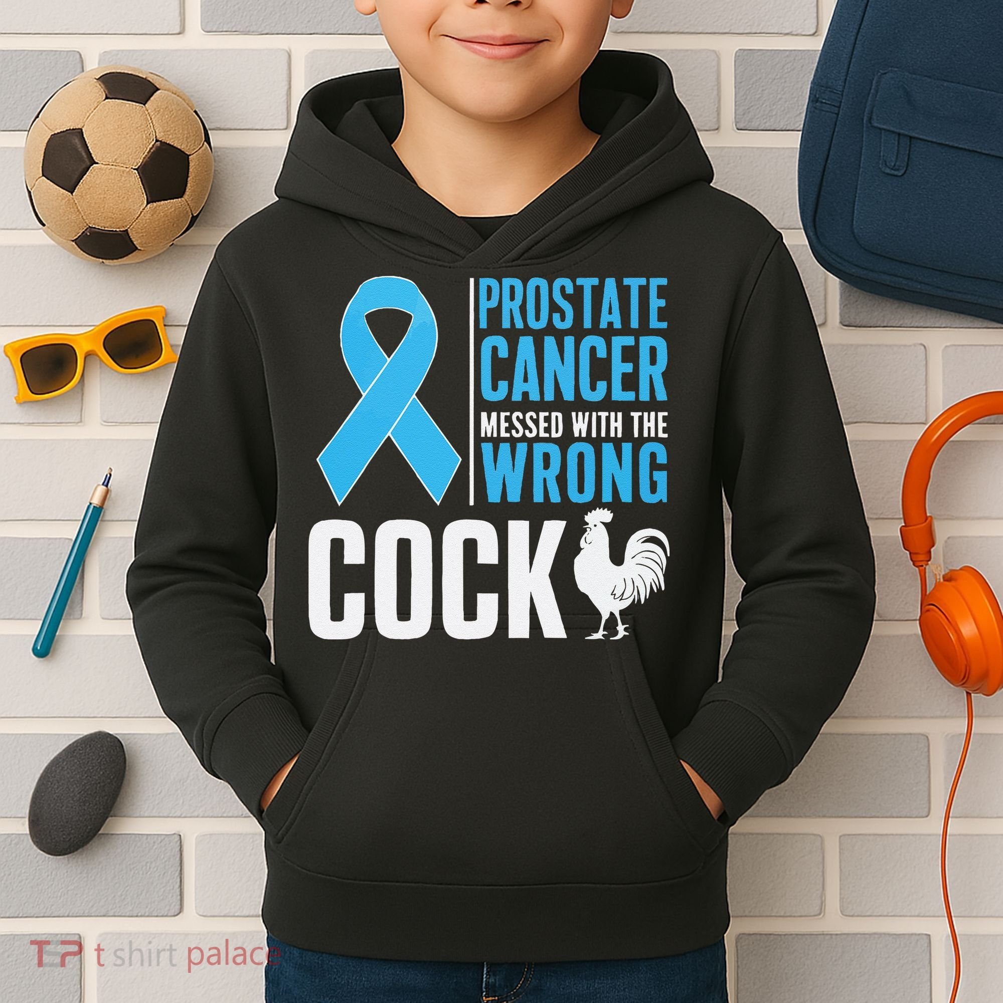 Prostate Cancer Warrior Prostate Cancer Awareness Kids Hoodie