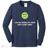 Pickleball Can We Work On Your Soft Game Now Kids Long Sleeve Shirt thumb 0
