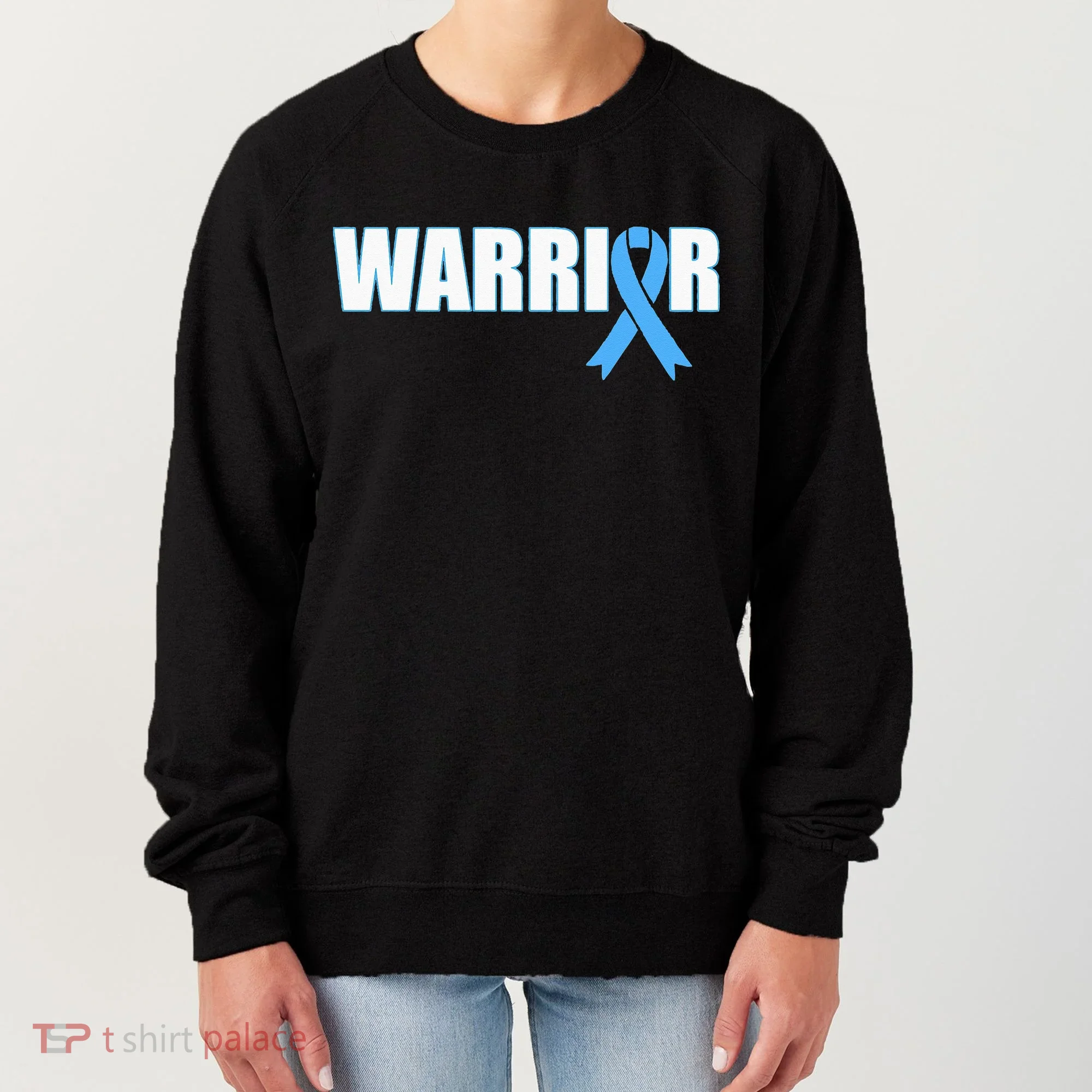 Prostate Cancer Warrior Light Blue Ribbon Women's Sweatshirt