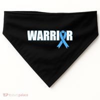 Prostate Cancer Warrior Light Blue Ribbon USA-Made Doggie Bandana thumb 0