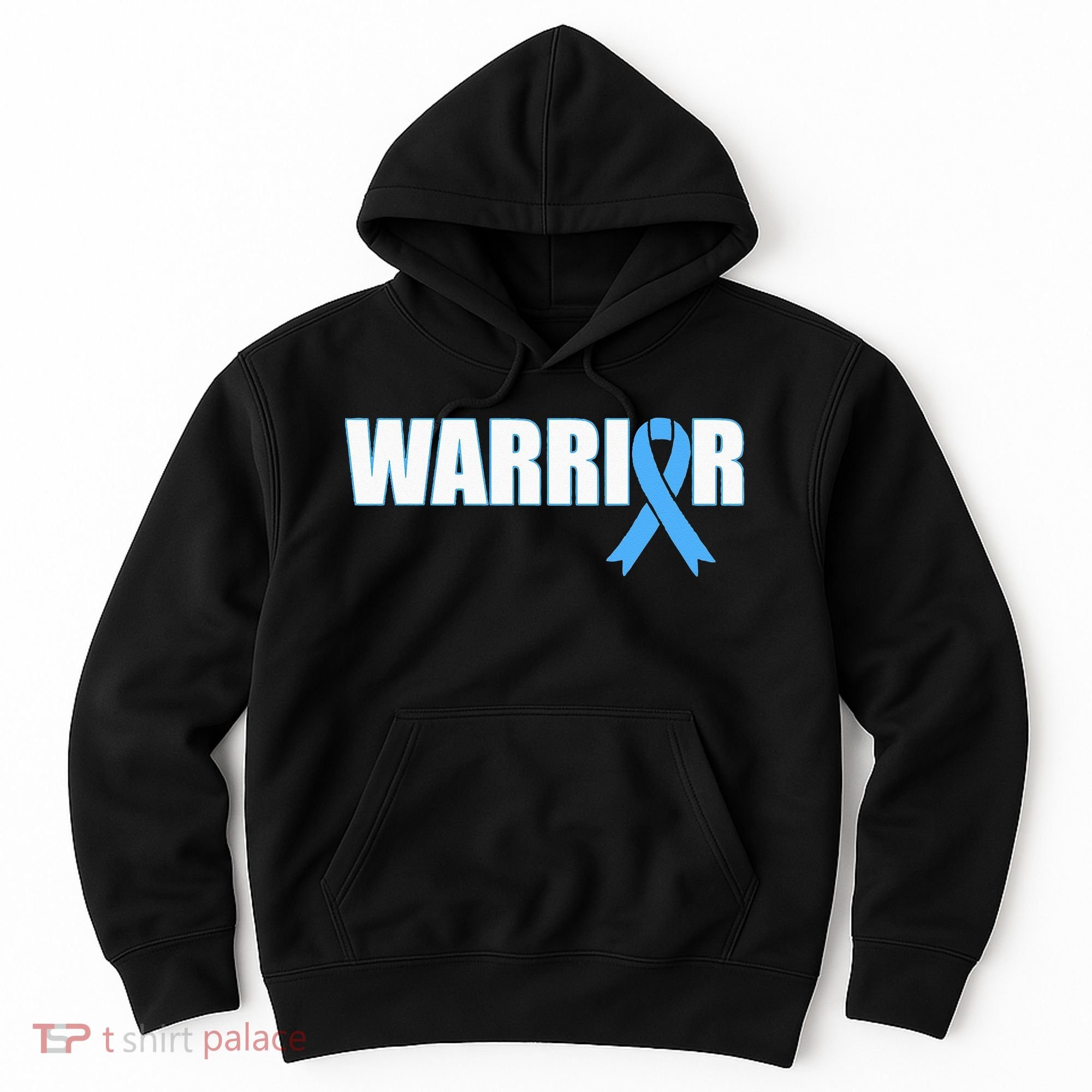 Prostate Cancer Warrior Light Blue Ribbon Hoodie