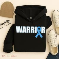Prostate Cancer Warrior Light Blue Ribbon Hoodie thumb 4