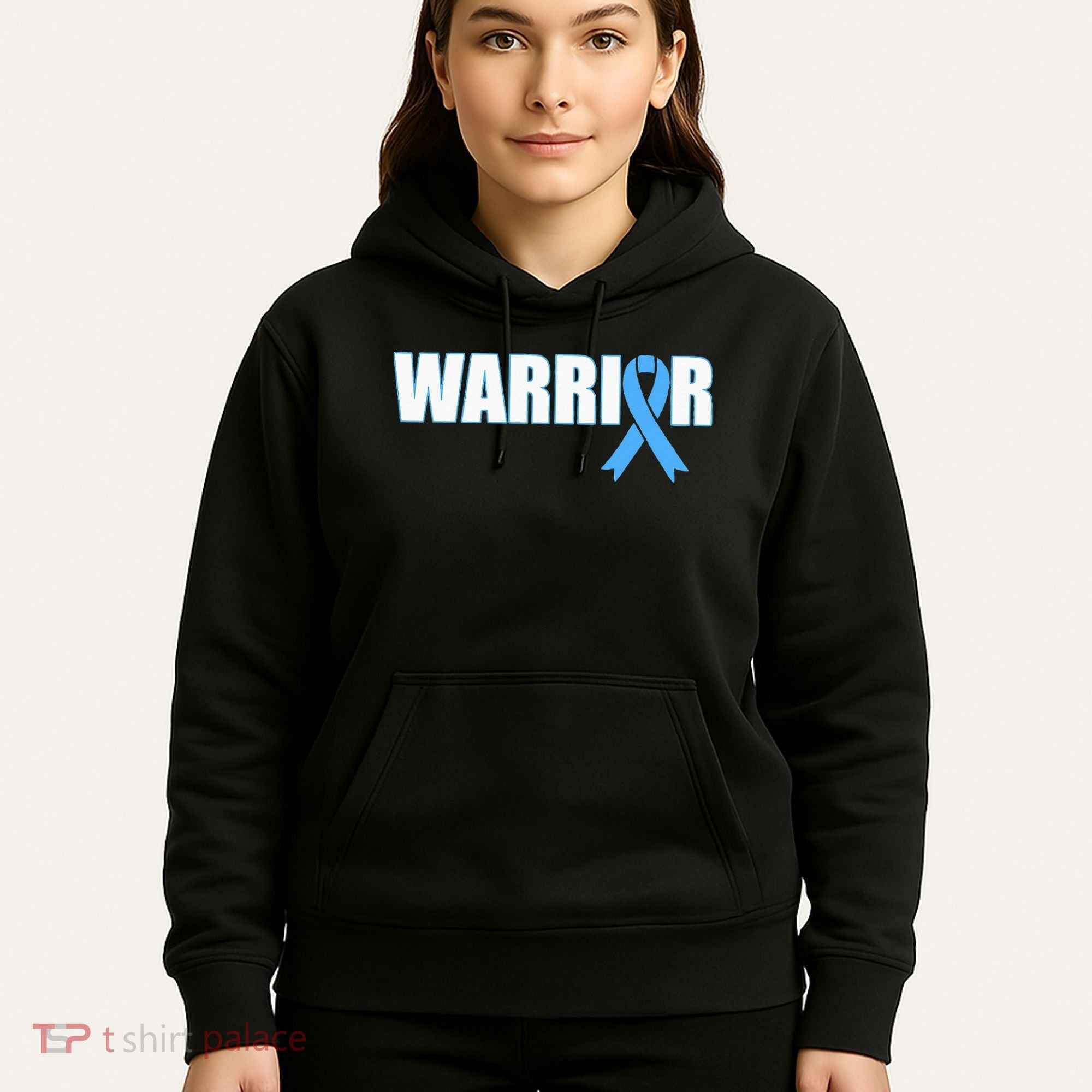 Prostate Cancer Warrior Light Blue Ribbon Hoodie