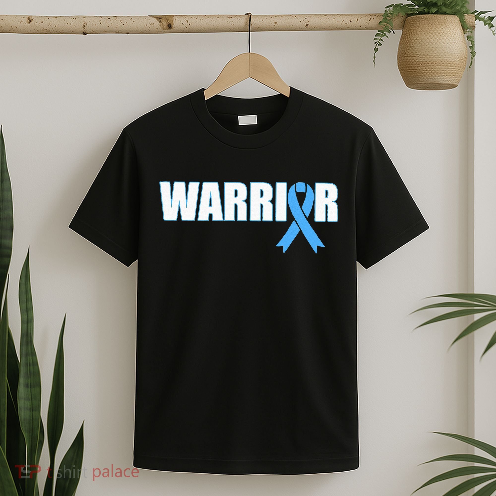 Prostate Cancer Warrior Light Blue Ribbon T-Shirt