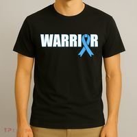 Prostate Cancer Warrior Light Blue Ribbon T-Shirt thumb 3