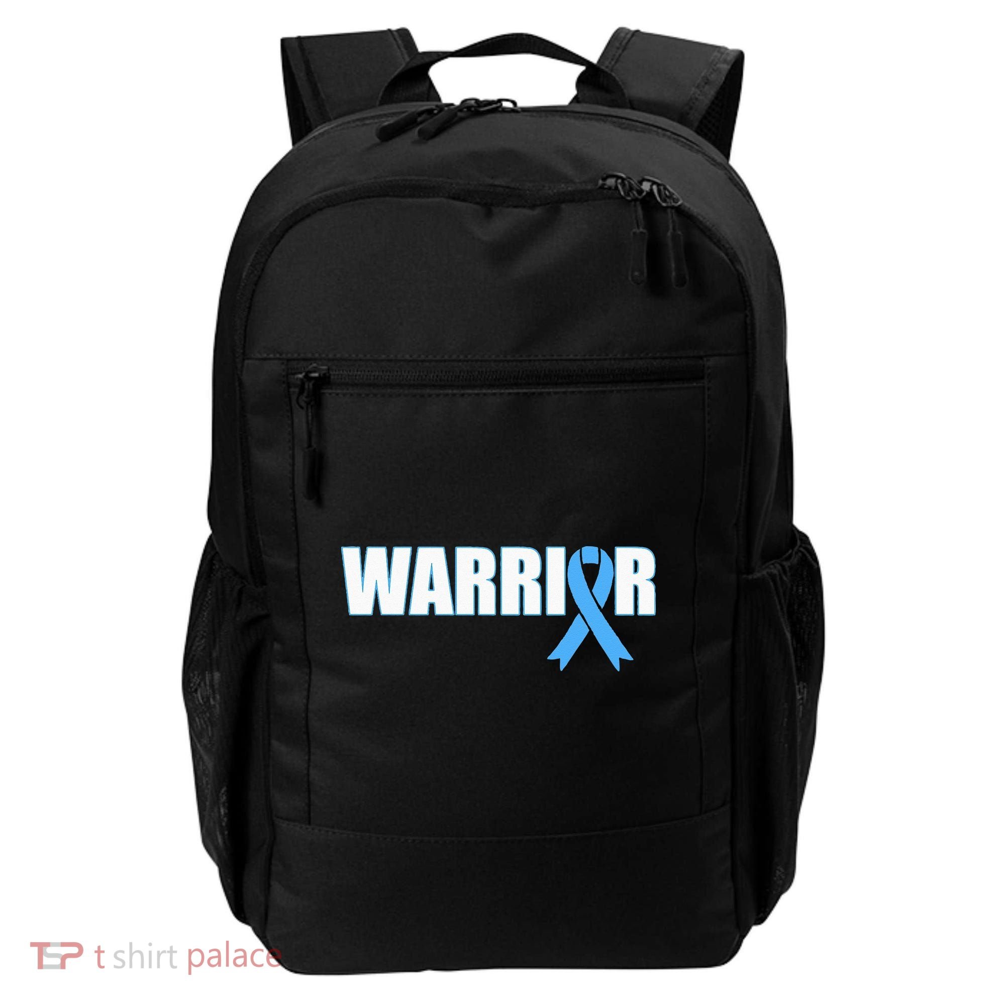 Prostate Cancer Warrior Light Blue Ribbon Backpack