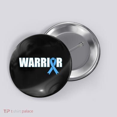 Prostate Cancer Warrior Light Blue Ribbon Button