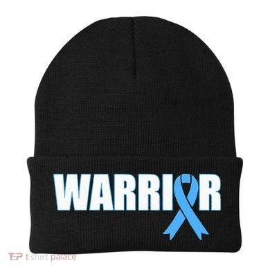 Prostate Cancer Warrior Light Blue Ribbon Beanie