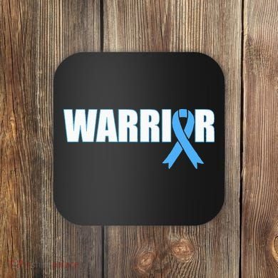 Prostate Cancer Warrior Light Blue Ribbon Coaster