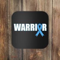 Prostate Cancer Warrior Light Blue Ribbon Coaster thumb 0