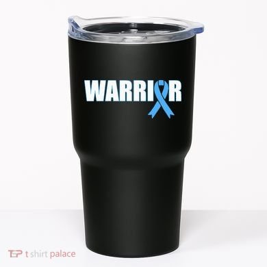 Prostate Cancer Warrior Light Blue Ribbon Tumbler