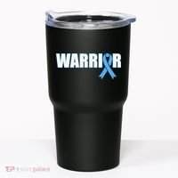 Prostate Cancer Warrior Light Blue Ribbon Tumbler thumb 0