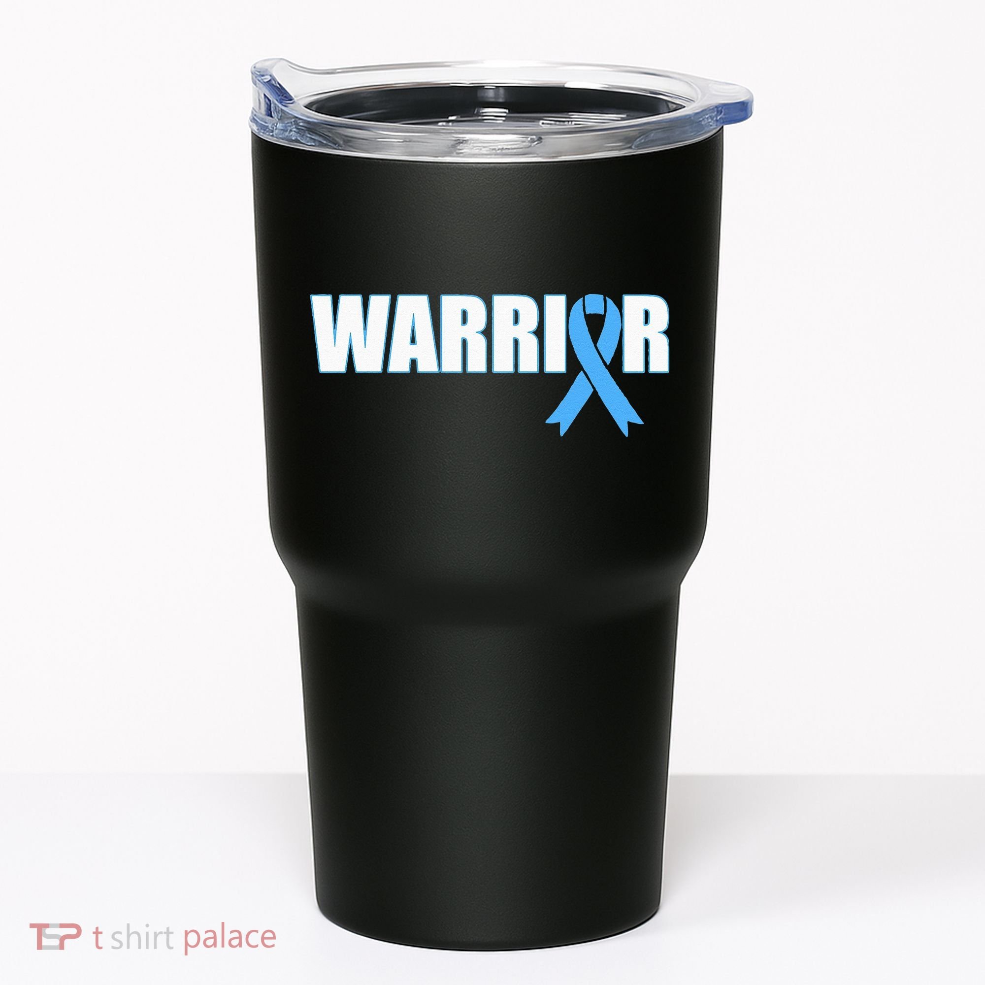 Prostate Cancer Warrior Light Blue Ribbon Tumbler