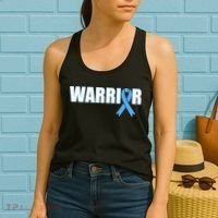 Prostate Cancer Warrior Light Blue Ribbon Women's Tank Top thumb 2