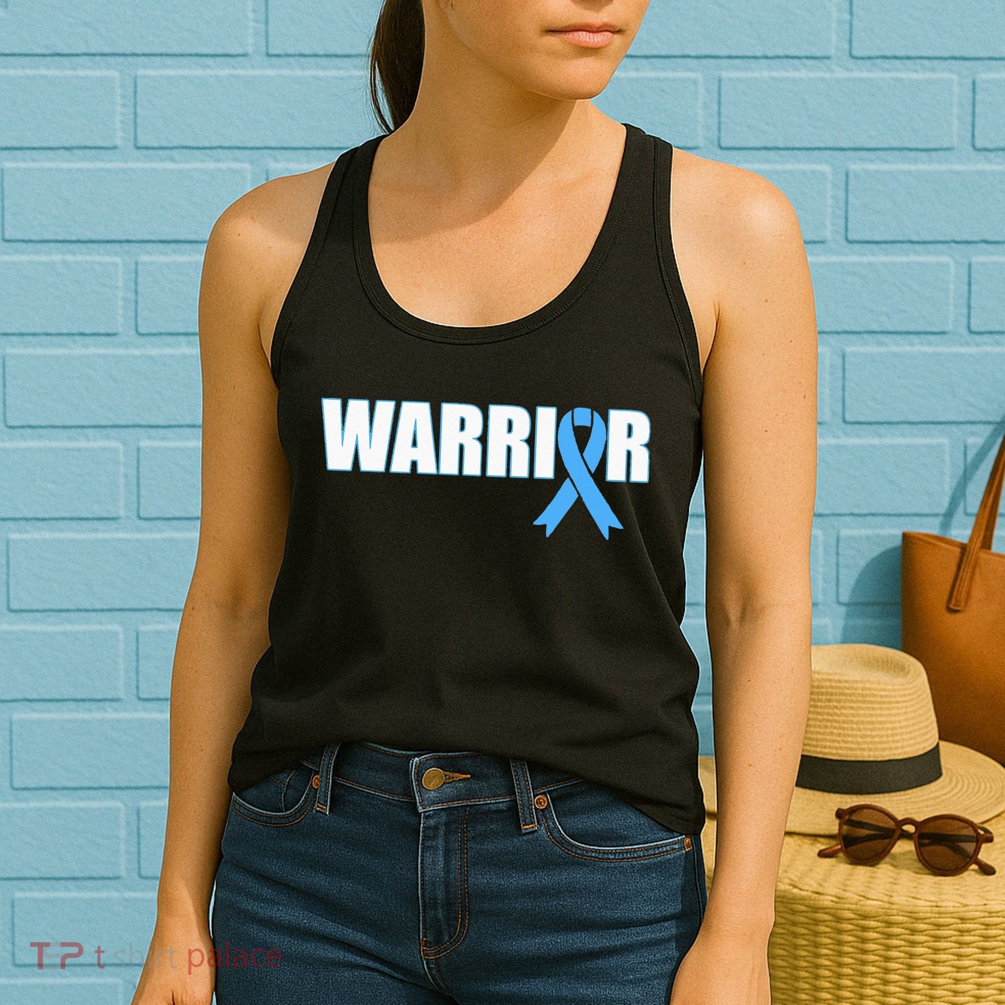 Prostate Cancer Warrior Light Blue Ribbon Women's Tank Top