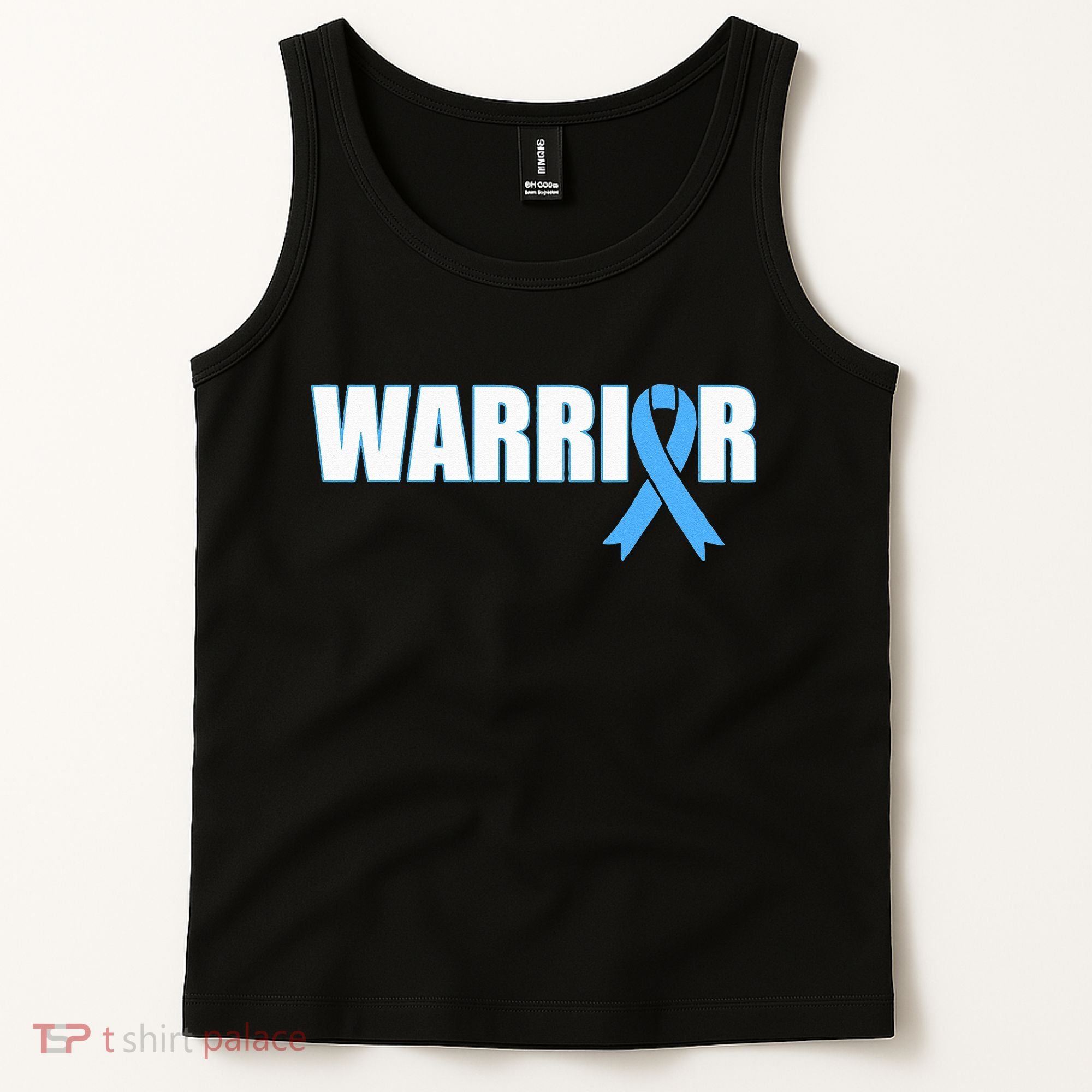 Prostate Cancer Warrior Light Blue Ribbon Tank Top