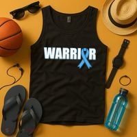 Prostate Cancer Warrior Light Blue Ribbon Tank Top thumb 4