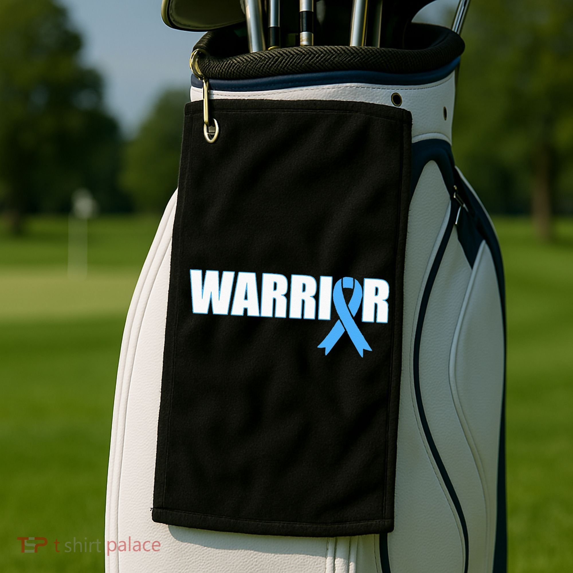Prostate Cancer Warrior Light Blue Ribbon Golf Towel