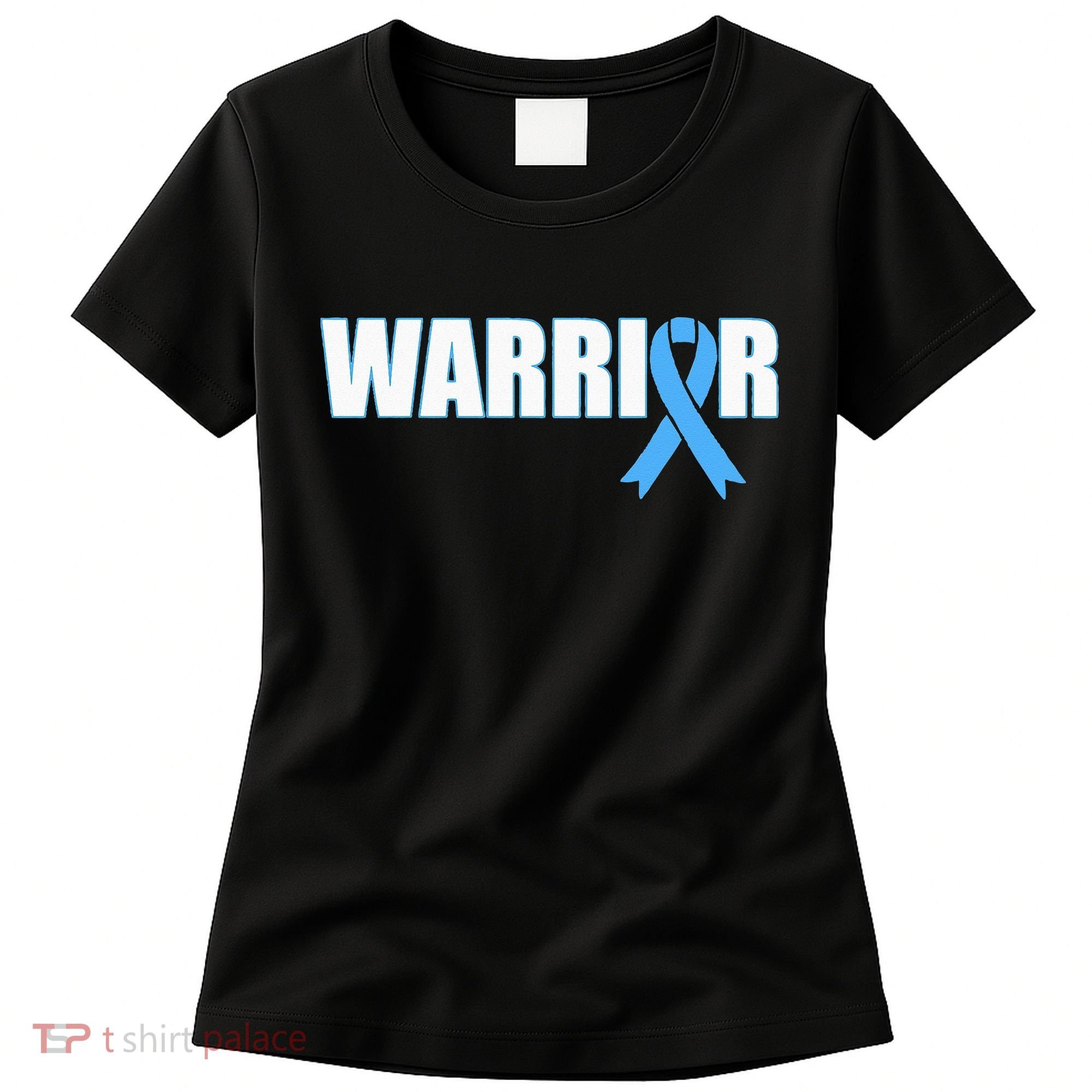 Prostate Cancer Warrior Light Blue Ribbon Women's T-Shirt