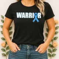Prostate Cancer Warrior Light Blue Ribbon Women's T-Shirt thumb 2