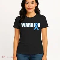 Prostate Cancer Warrior Light Blue Ribbon Women's T-Shirt thumb 4