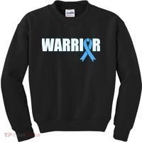 Prostate Cancer Warrior Light Blue Ribbon Kids Sweatshirt thumb 0