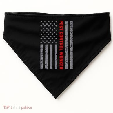 Pest Control Worker Vintage Us Flag For Dad USA-Made Doggie Bandana