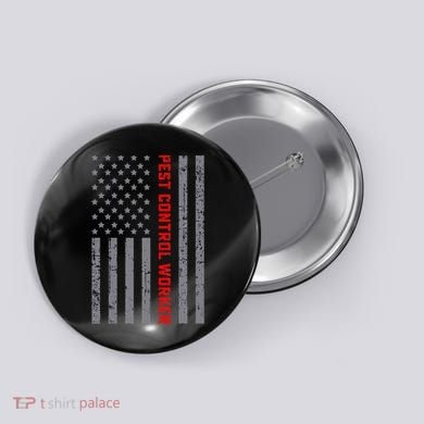 Pest Control Worker Vintage Us Flag For Dad Button
