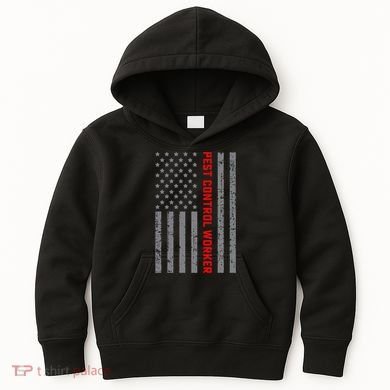 Pest Control Worker Vintage Us Flag For Dad Kids Hoodie