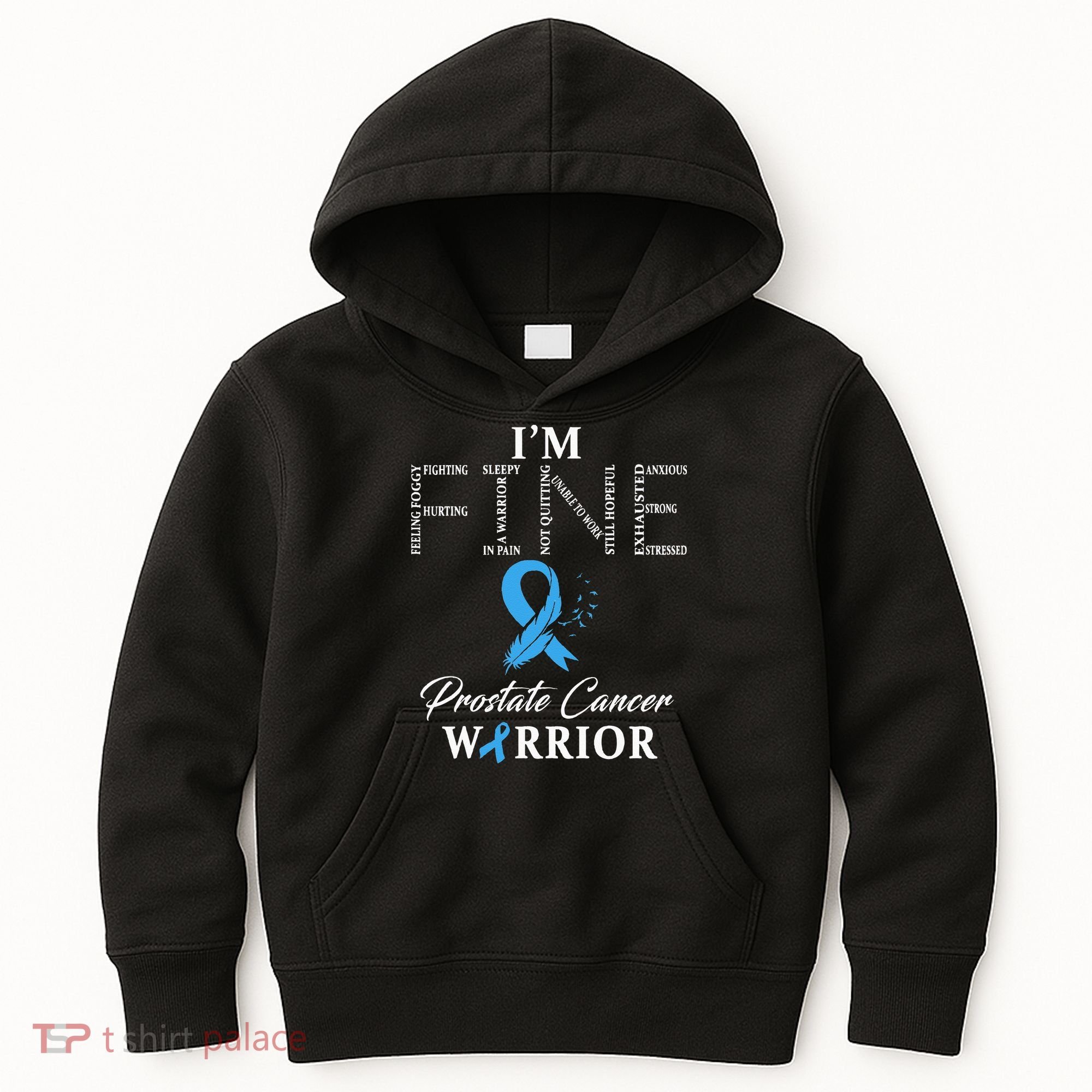 Prostate Cancer Warrior Im Fine Kids Hoodie